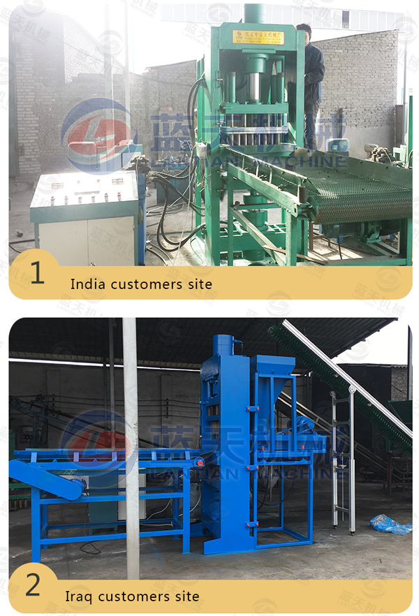 Customers site of sawdust charcoal making machine