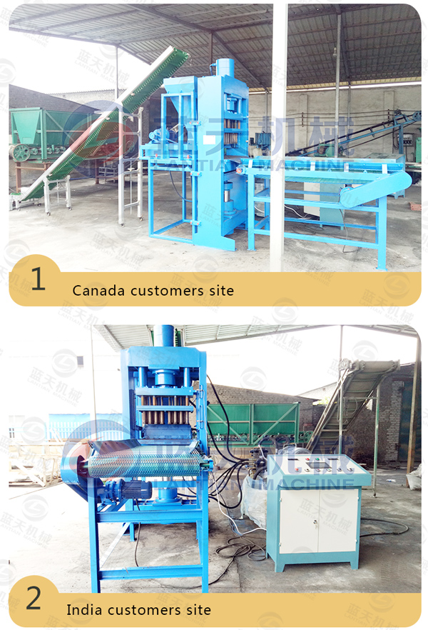 Customers site of bamboo charcoal briquette machine