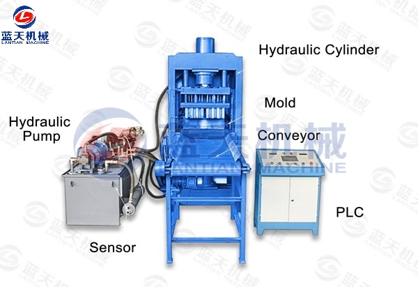 Details of wood charcoal briquette making machine