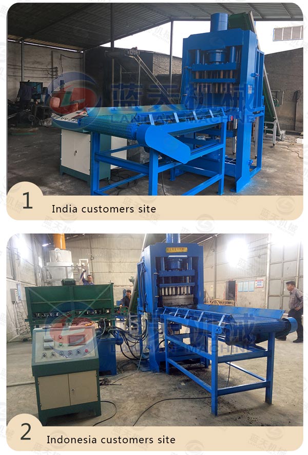 Customers site of coal ash briquette machine