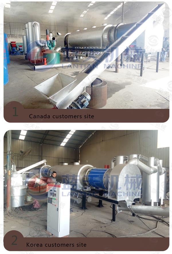 Customers Site of Sawdust Carbonization Furnace